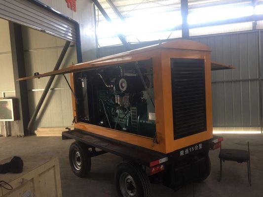 Αυτόματος διακόπτης 120KW Dongfeng Kangmingsi Ντίζελ γεννήτρια σετ ρυμουλκούμενο με καταφύγιο για βροχή