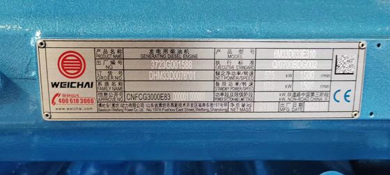 1 Φάση/3 Φάση 500KW Weichai Diesel Generator Set με φορητό σχεδιασμό ISO9001 Πιστοποίηση και φίλτρο αέρα