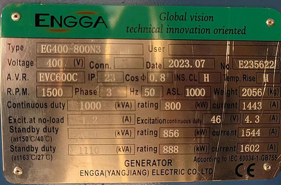 800KW Guangxi Yuchai γεννήτρια ντίζελ με φίλτρο αέρα και σύστημα ψύξης νερού