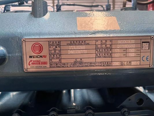 Αθόρυβος ομιλητής 50HZ για Weichai 500KW γεννήτρια ντίζελ σετ με σύστημα ψύξης νερού